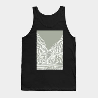 Green line art landscape Tank Top